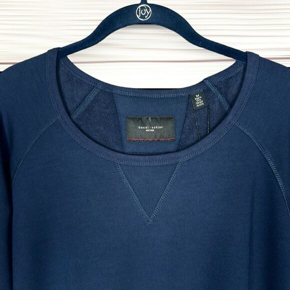 NWT Daniel Buchler Blue Sweatshirt Crew Neck Zip Details on the Front Men’s M - Picture 4 of 13